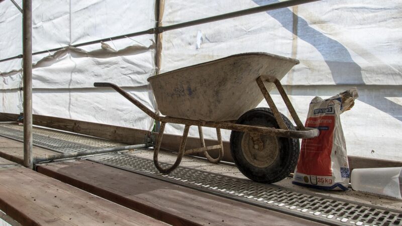 skottkärra vid ett bygge